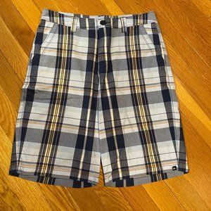 Like New Quicksilver Mens Plaid Shorts, Size 29, 100% Cotton